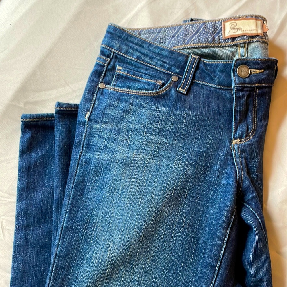 Paige premium denim, boot cut, low rise, like new, size 26.